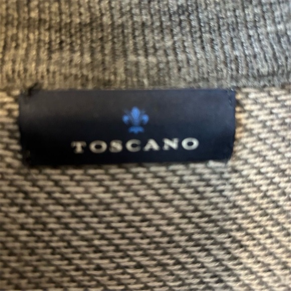 Toscano Men's Gray Wool Blend Quarter-Zip Pullover Sweater Size L Casual Knit - Picture 6 of 12